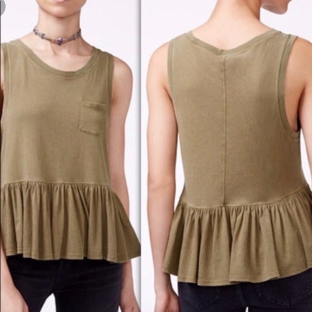 Free People olive tank top